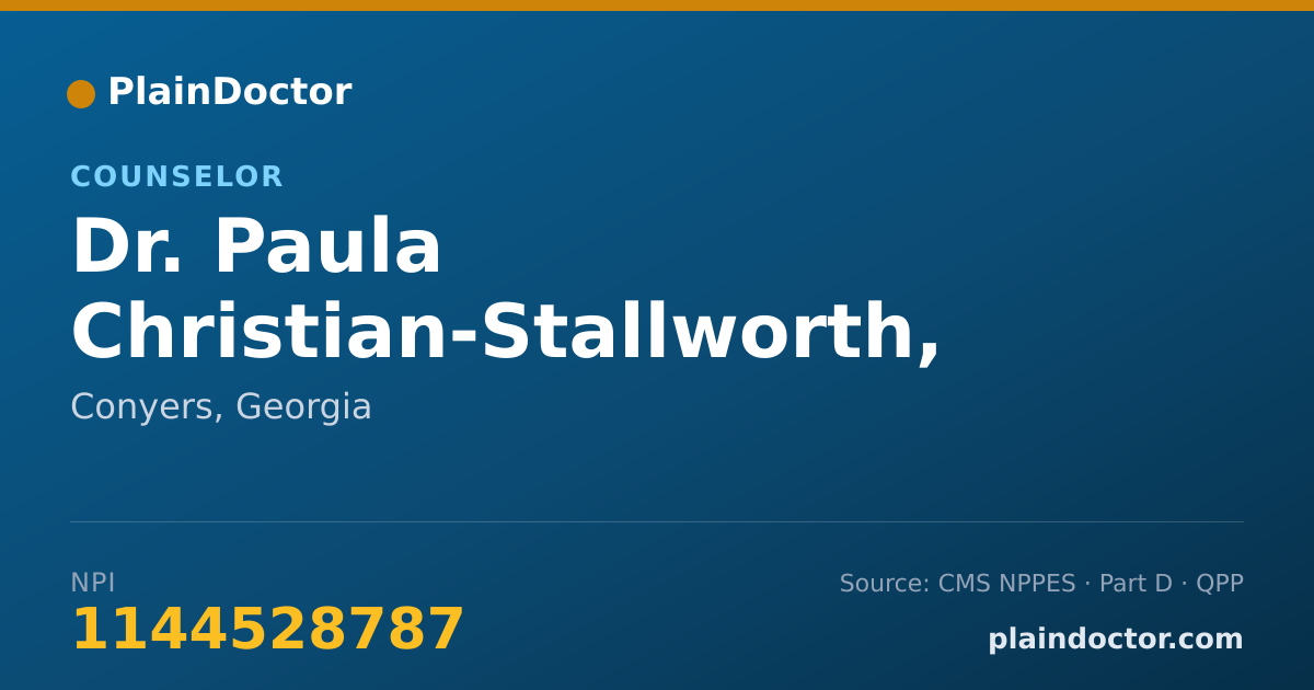 Shareable card for Paula Christian-Stallworth, LPC,CADC II,CCDP-D - Counselor, Conyers, GA