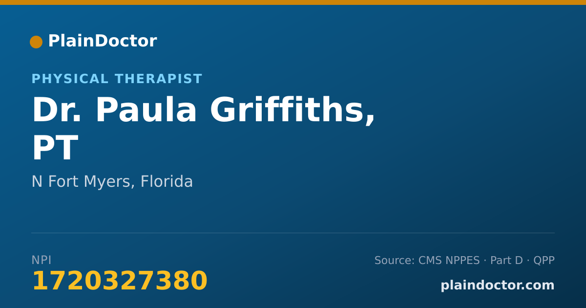 Shareable card for Paula Griffiths, PT - Physical Therapist, N Fort Myers, FL