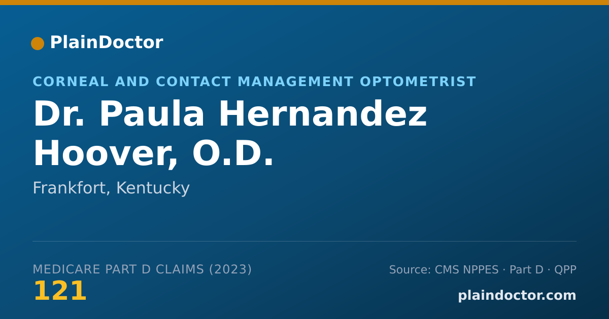 Shareable card for Paula Hernandez Hoover, O.D. - Corneal and Contact Management Optometrist, Frankfort, KY