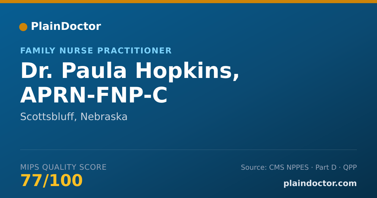 Shareable card for Paula Hopkins, APRN-FNP-C - Family Nurse Practitioner, Scottsbluff, NE