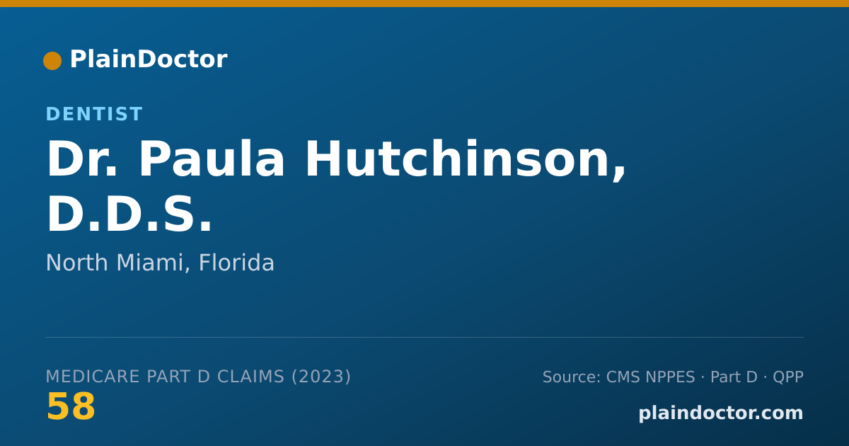 Shareable card for Paula Hutchinson, D.D.S. - Dentist, North Miami, FL