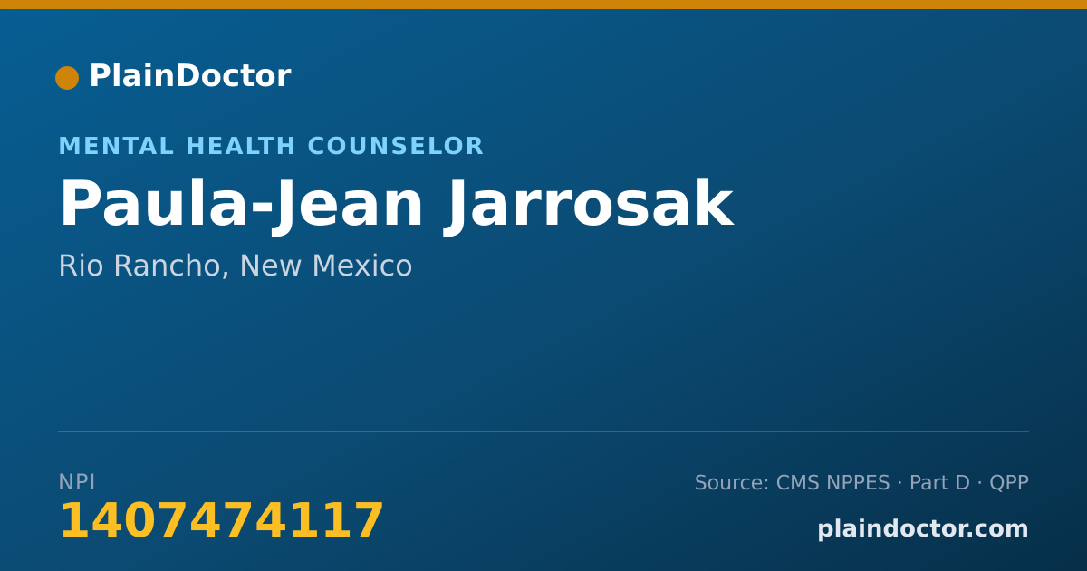 Shareable card for Paula-Jean Jarrosak - Mental Health Counselor, Rio Rancho, NM