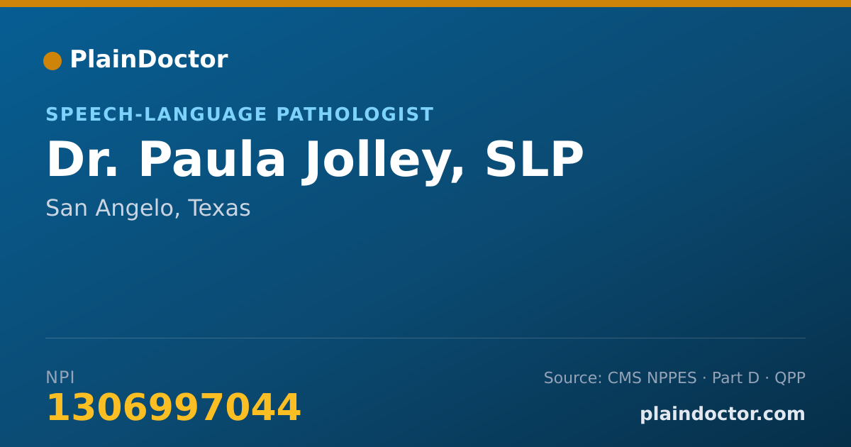 Shareable card for Paula Jolley, SLP - Speech-Language Pathologist, San Angelo, TX