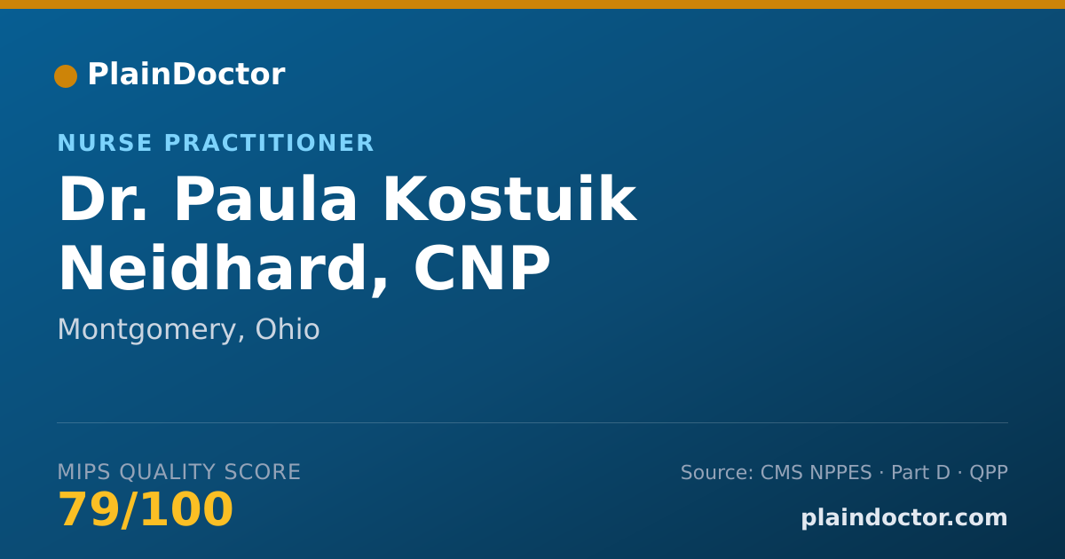 Shareable card for Paula Kostuik Neidhard, CNP - Nurse Practitioner, Montgomery, OH