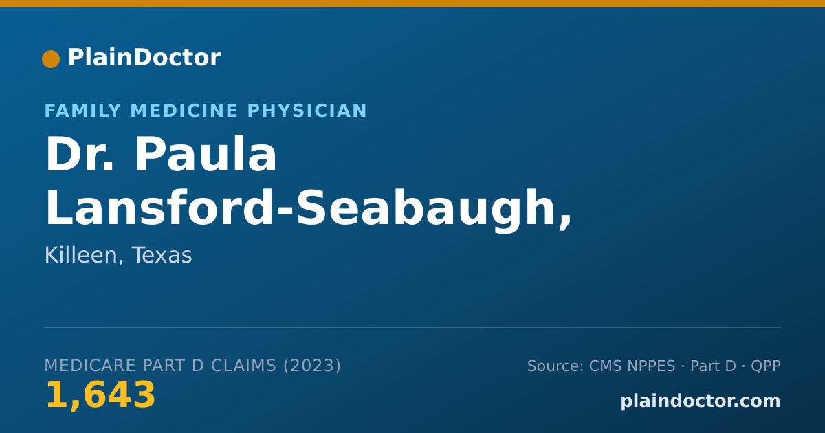 Shareable card for Paula Lansford-Seabaugh, D.O. - Family Medicine Physician, Killeen, TX