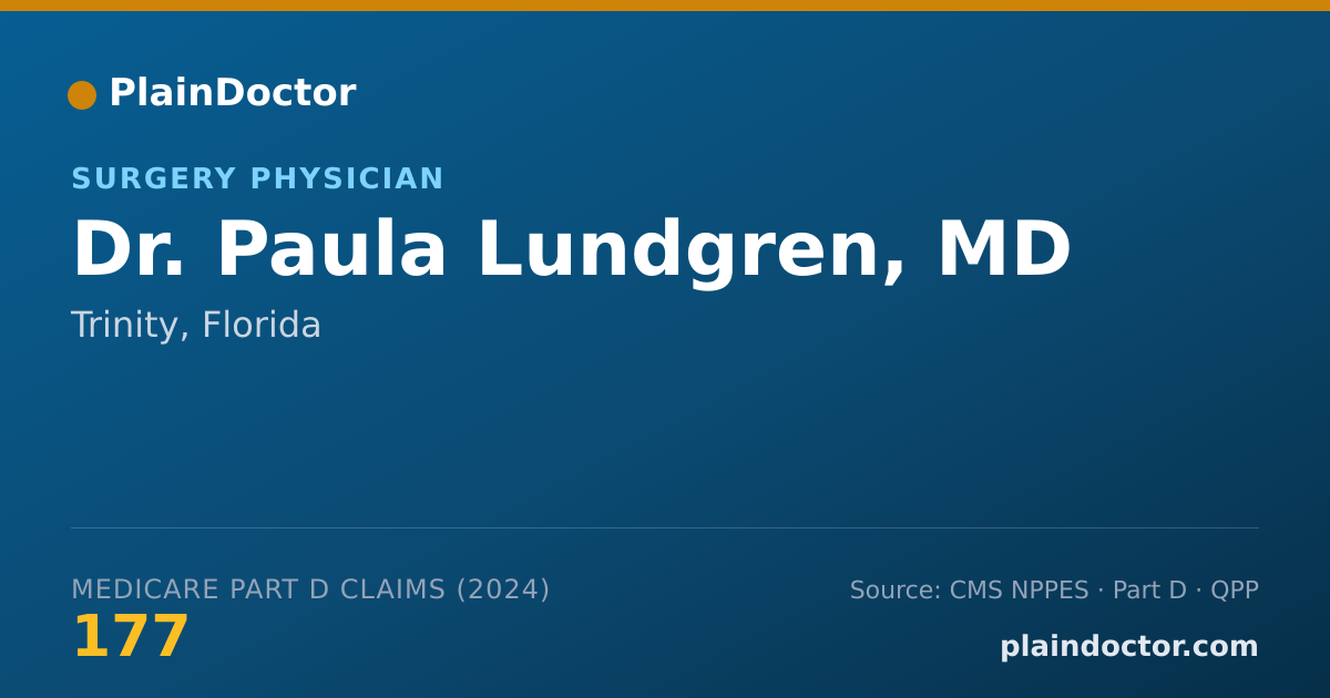 Shareable card for Paula Lundgren, MD - Surgery Physician, Trinity, FL