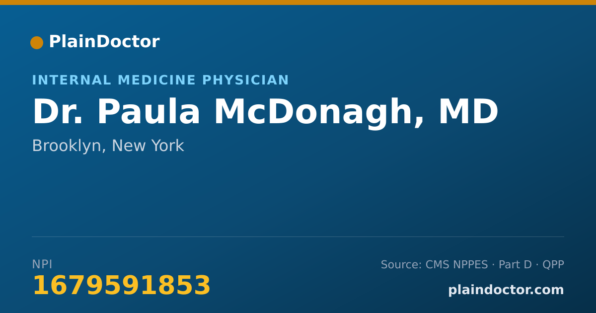 Shareable card for Paula McDonagh, MD - Internal Medicine Physician, Brooklyn, NY