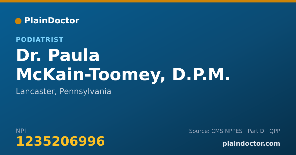 Shareable card for Paula McKain-Toomey, D.P.M. - Podiatrist, Lancaster, PA