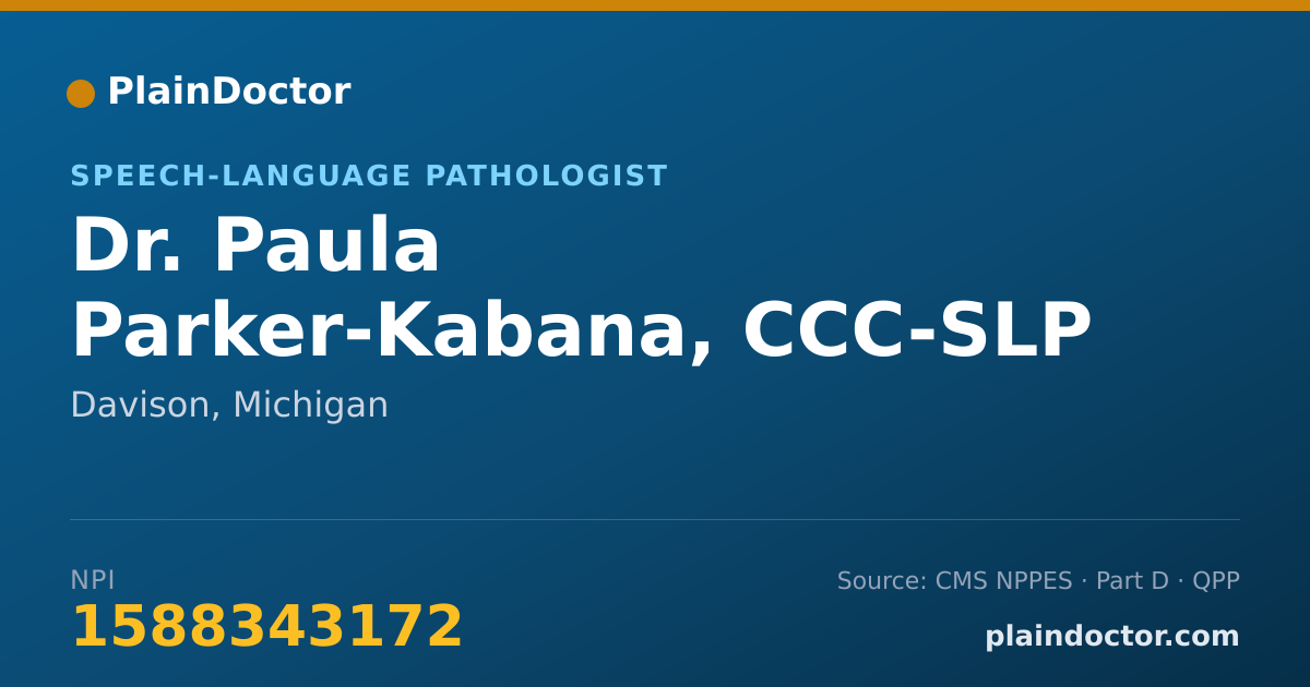 Shareable card for Paula Parker-Kabana, CCC-SLP - Speech-Language Pathologist, Davison, MI