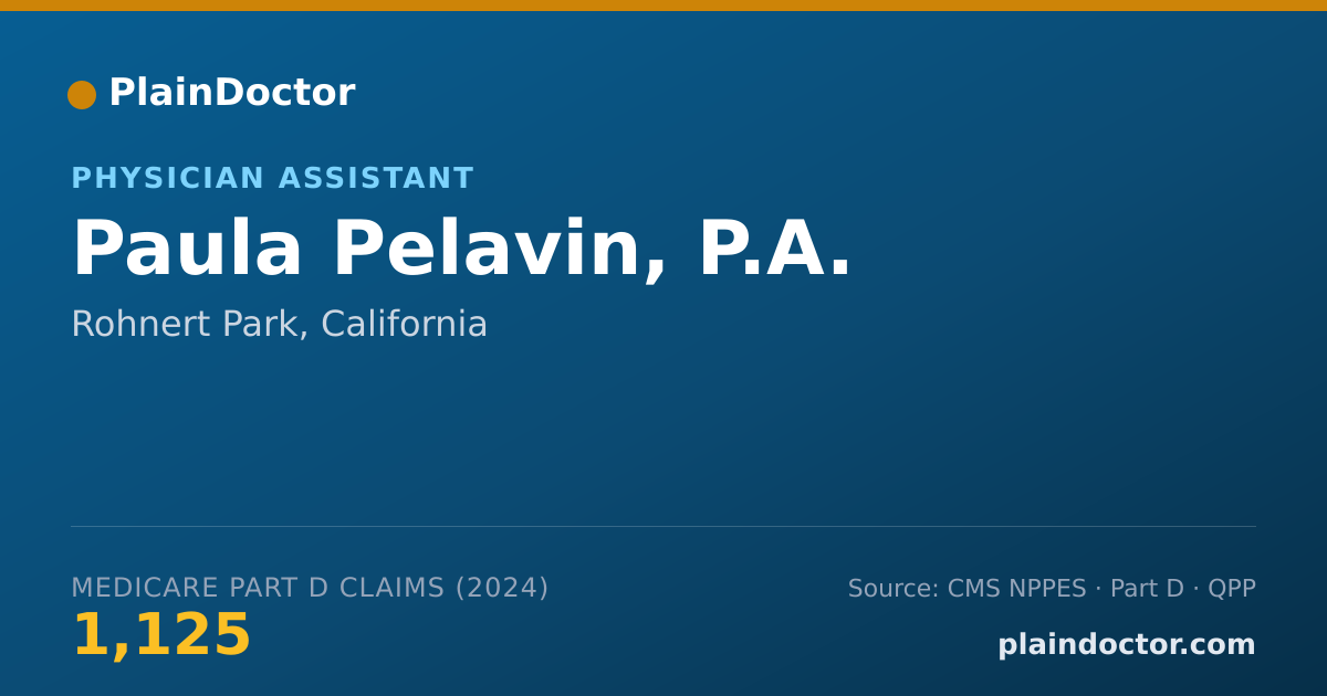 Shareable card for Paula Pelavin, P.A. - Physician Assistant, Rohnert Park, CA
