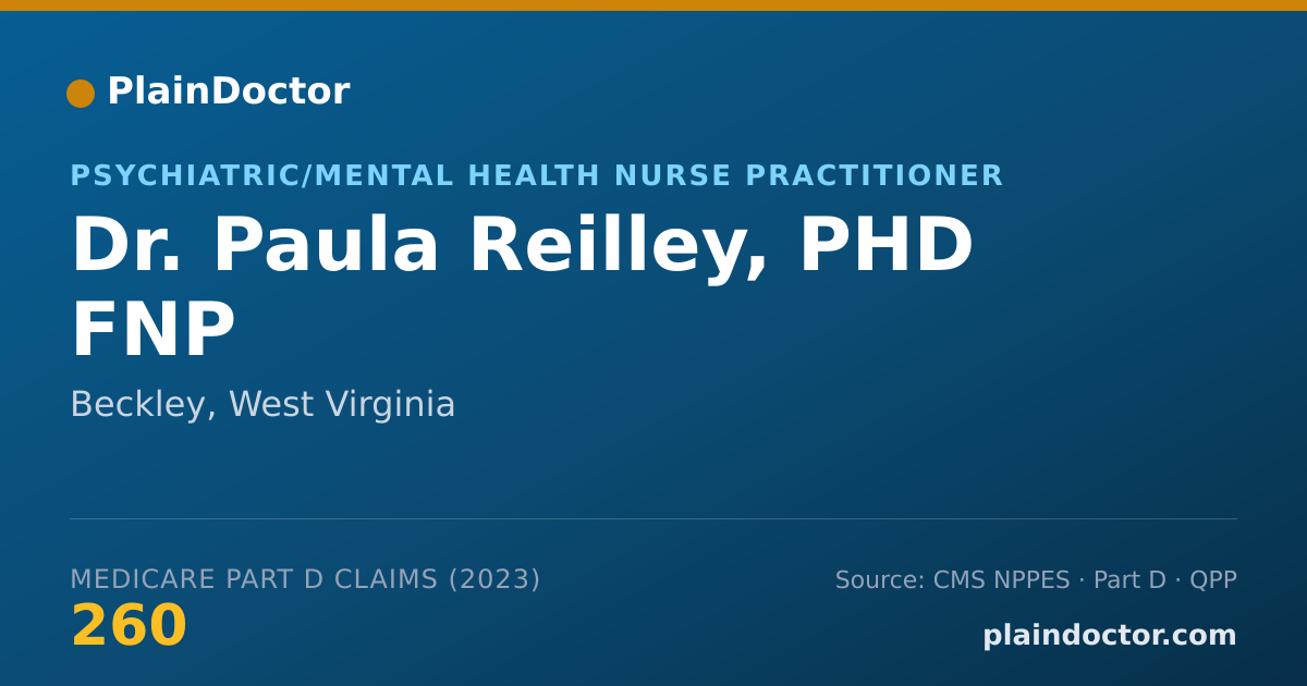 Shareable card for Paula Reilley, PHD FNP - Psychiatric/Mental Health Nurse Practitioner, Beckley, WV