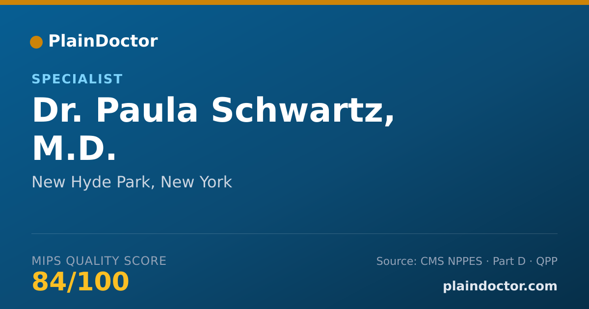 Shareable card for Paula Schwartz, M.D. - Specialist, New Hyde Park, NY