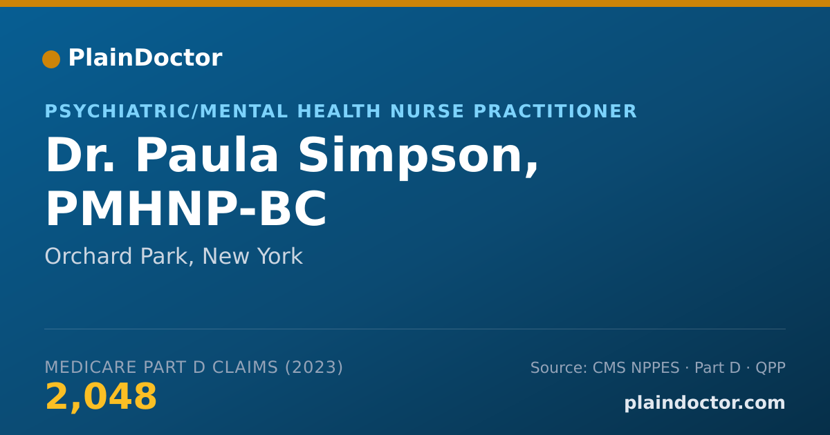 Shareable card for Paula Simpson, PMHNP-BC - Psychiatric/Mental Health Nurse Practitioner, Orchard Park, NY