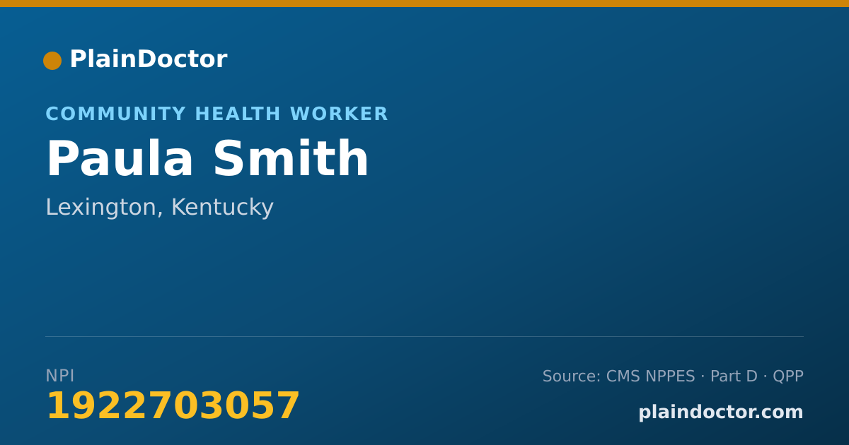 Shareable card for Paula Smith - Community Health Worker, Lexington, KY