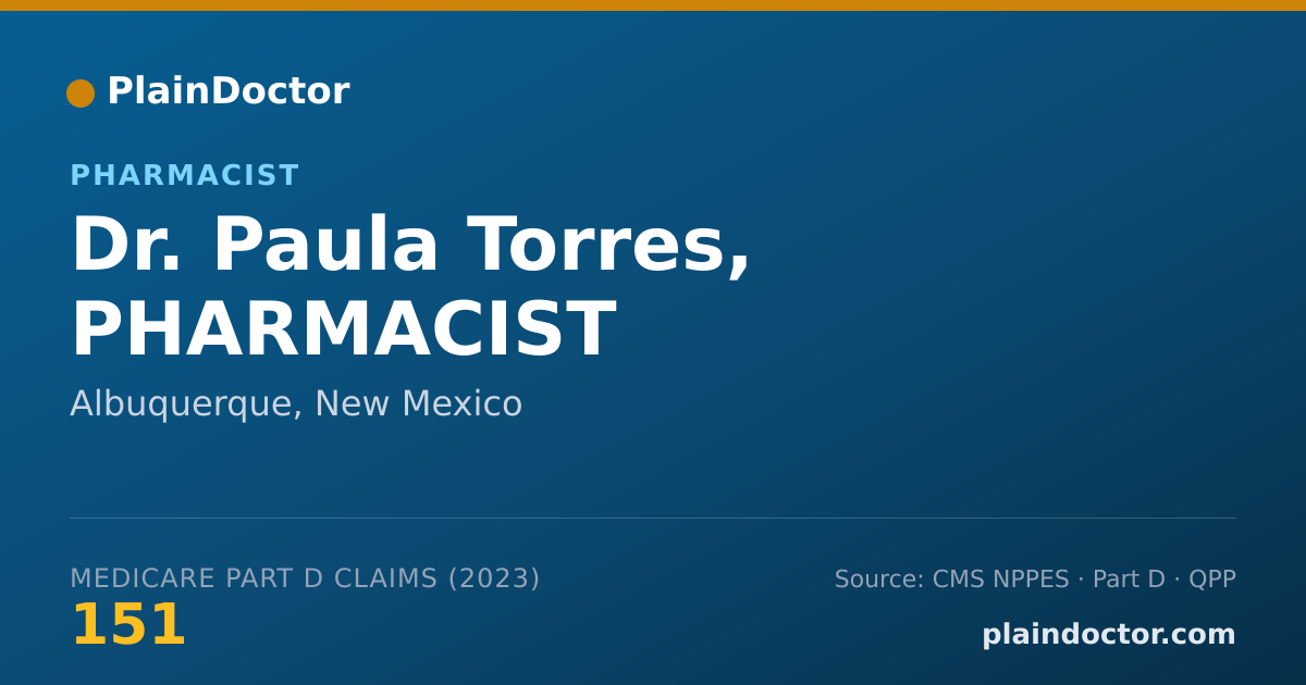 Shareable card for Paula Torres, PHARMACIST - Pharmacist, Albuquerque, NM