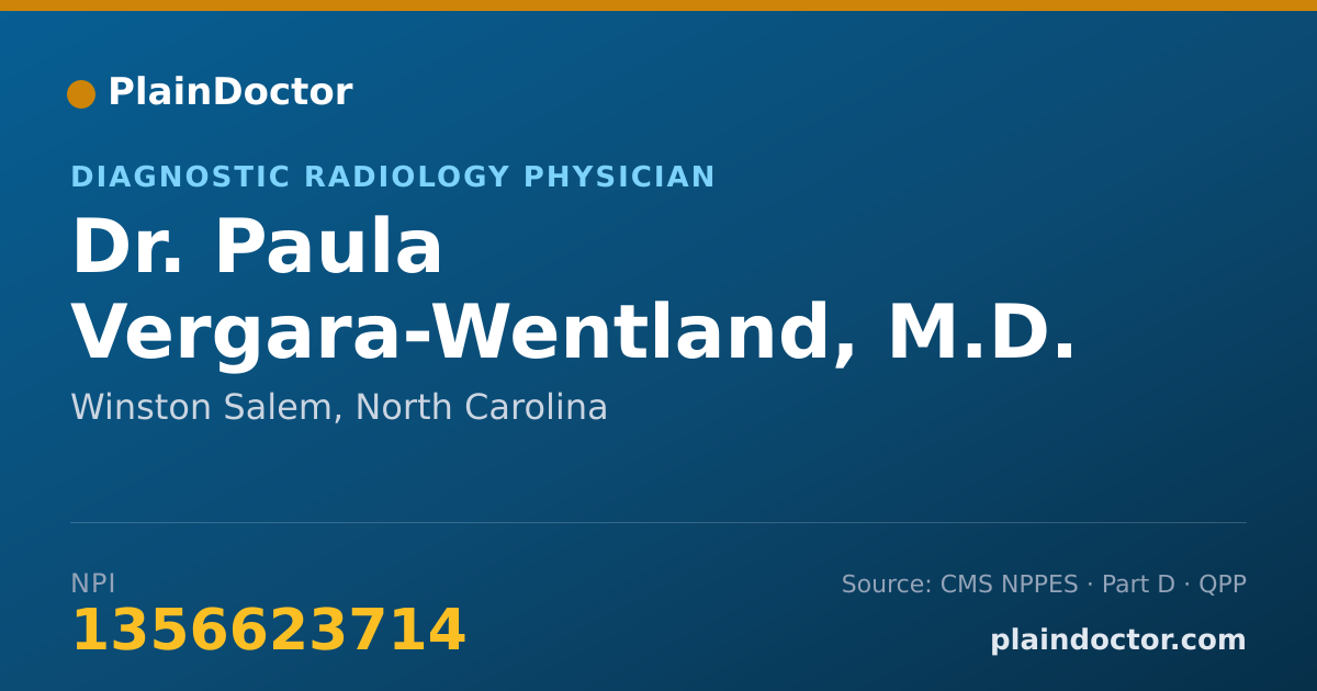 Shareable card for Paula Vergara-Wentland, M.D. - Diagnostic Radiology Physician, Winston Salem, NC