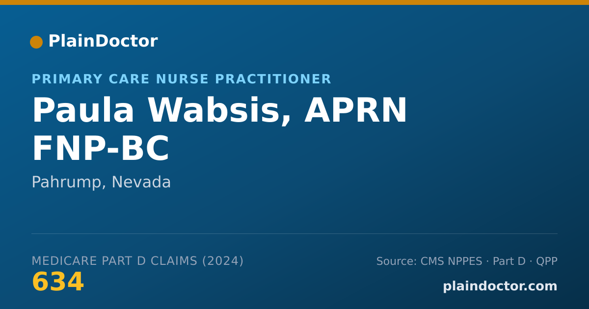 Shareable card for Paula Wabsis, APRN FNP-BC - Primary Care Nurse Practitioner, Pahrump, NV