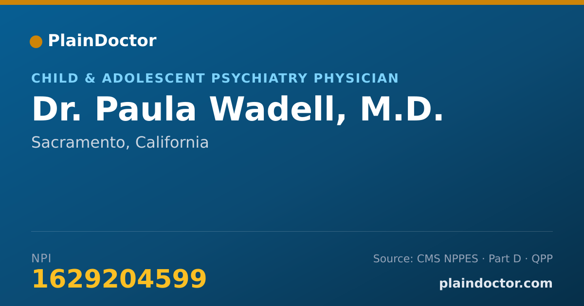 Shareable card for Paula Wadell, M.D. - Psychiatry Physician, Sacramento, CA