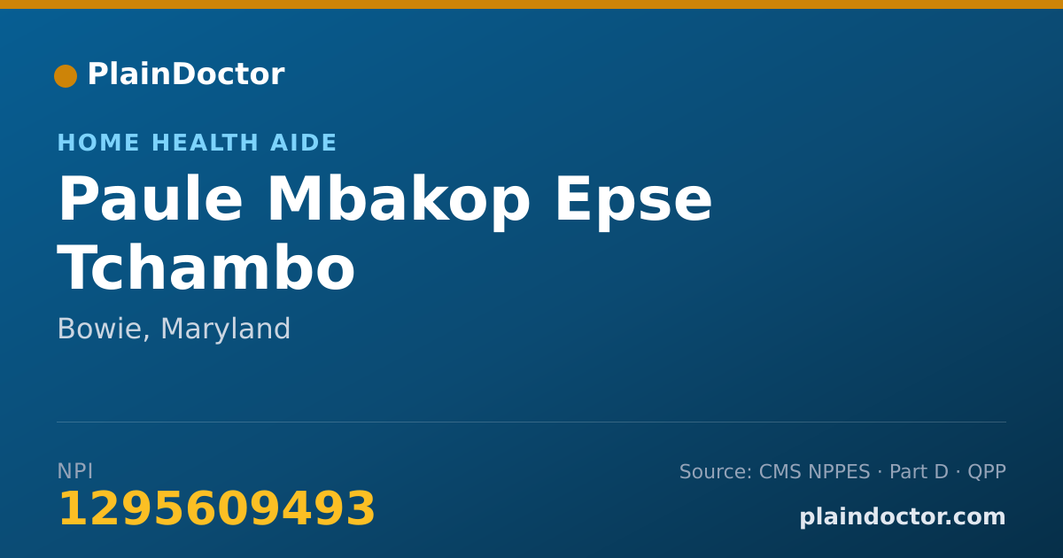 Shareable card for Paule Mbakop Epse Tchambo - Home Health Aide, Bowie, MD