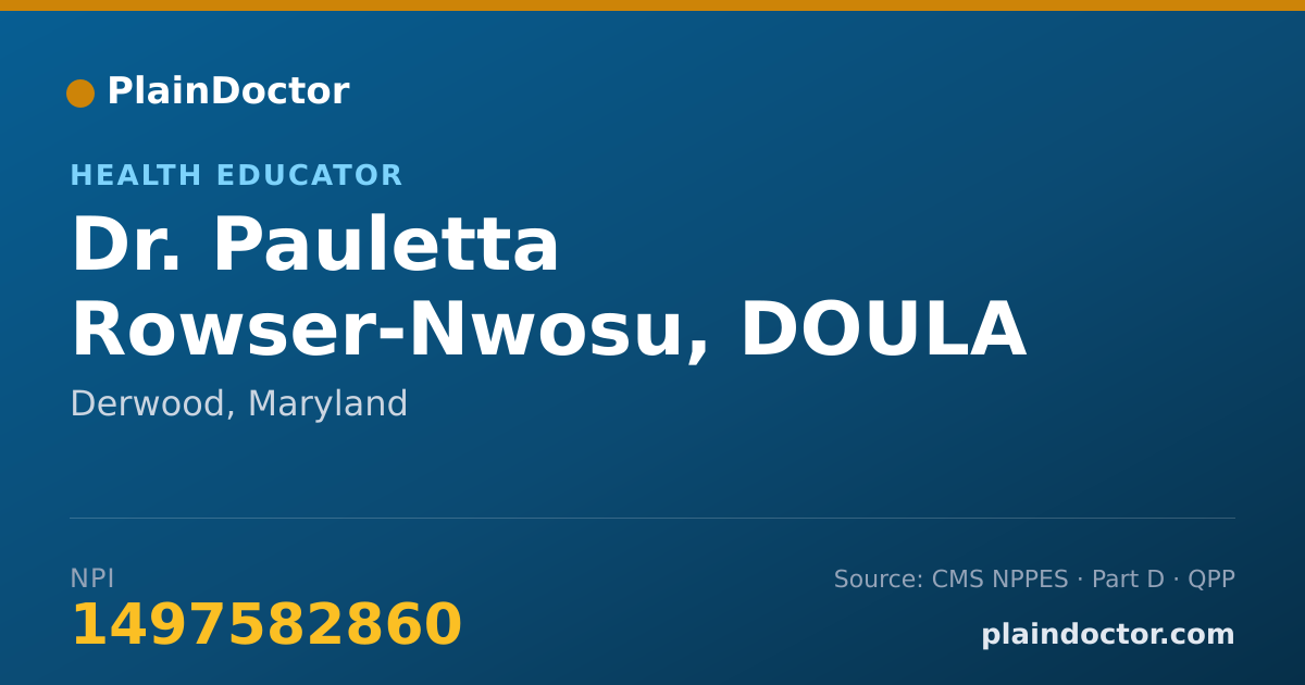 Shareable card for Pauletta Rowser-Nwosu, DOULA - Health Educator, Derwood, MD