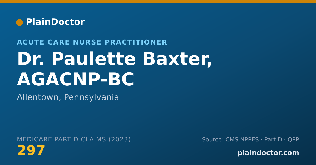 Shareable card for Paulette Baxter, AGACNP-BC - Acute Care Nurse Practitioner, Allentown, PA