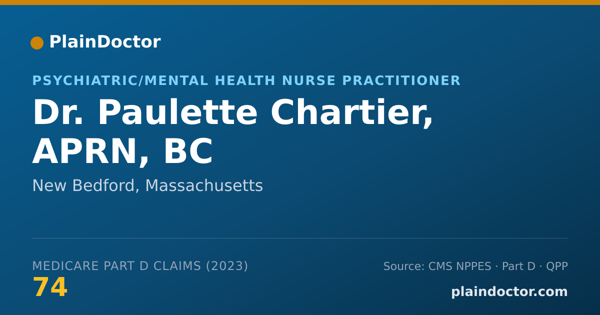 Shareable card for Paulette Chartier, APRN, BC - Psychiatric/Mental Health Nurse Practitioner, New Bedford, MA