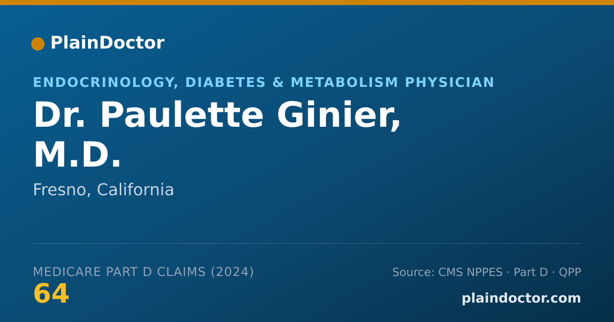 Shareable card for Paulette Ginier, M.D. - Endocrinology, Diabetes & Metabolism Physician, Fresno, CA