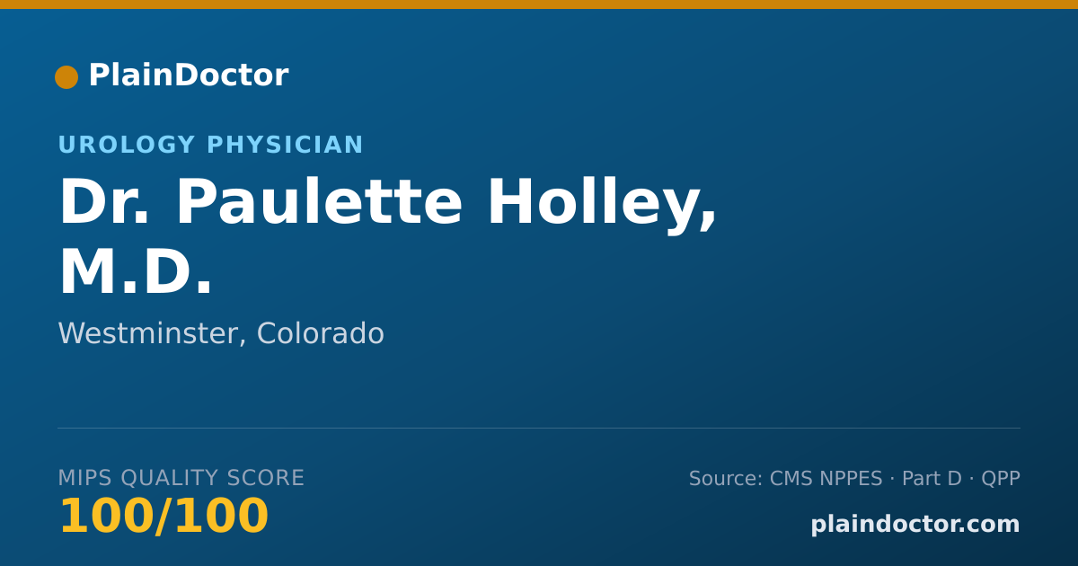 Shareable card for Paulette Holley, M.D. - Urology Physician, Westminster, CO