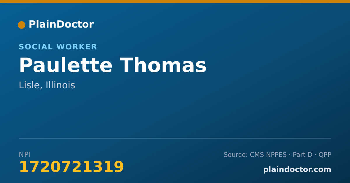 Shareable card for Paulette Thomas - Social Worker, Lisle, IL