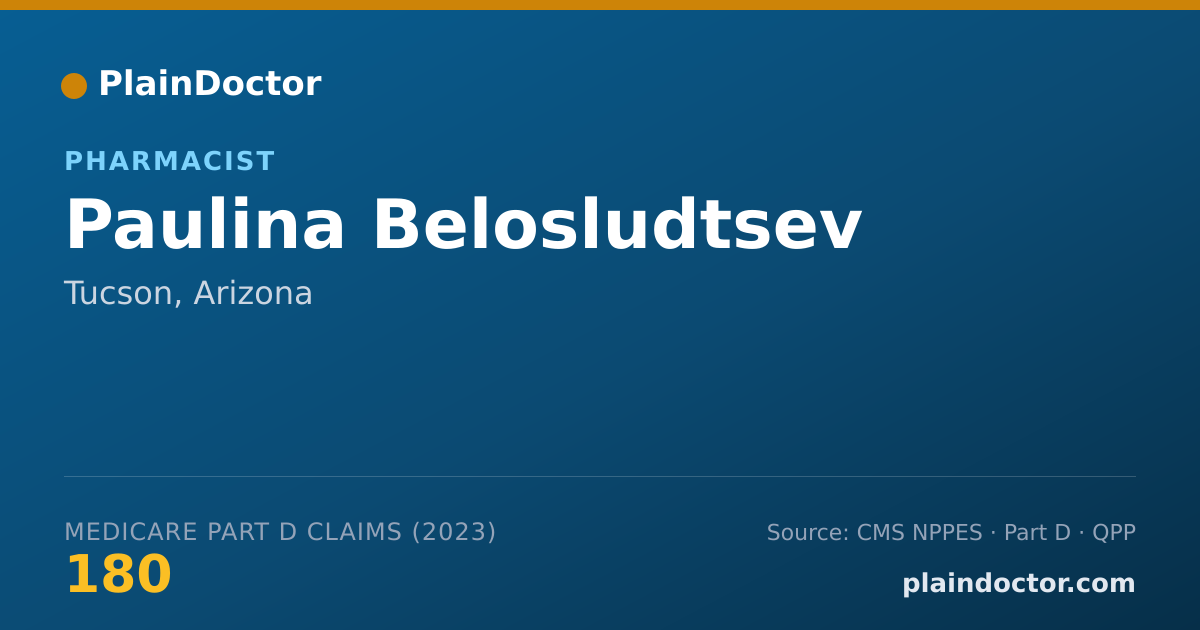 Shareable card for Paulina Belosludtsev - Pharmacist, Tucson, AZ