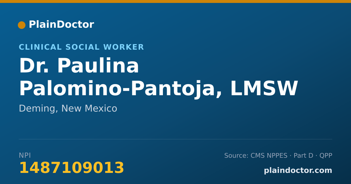 Shareable card for Paulina Palomino-Pantoja, LMSW - Clinical Social Worker, Deming, NM
