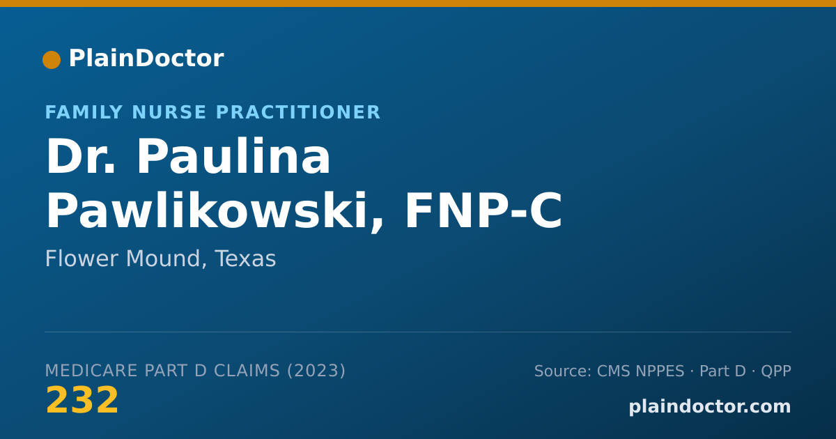 Shareable card for Paulina Pawlikowski, FNP-C - Family Nurse Practitioner, Flower Mound, TX