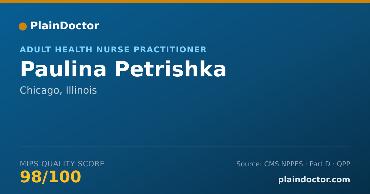 Shareable card for Paulina Petrishka - Adult Health Nurse Practitioner, Chicago, IL