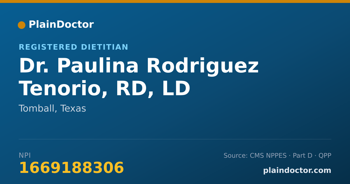 Shareable card for Paulina Rodriguez Tenorio, RD, LD - Registered Dietitian, Tomball, TX