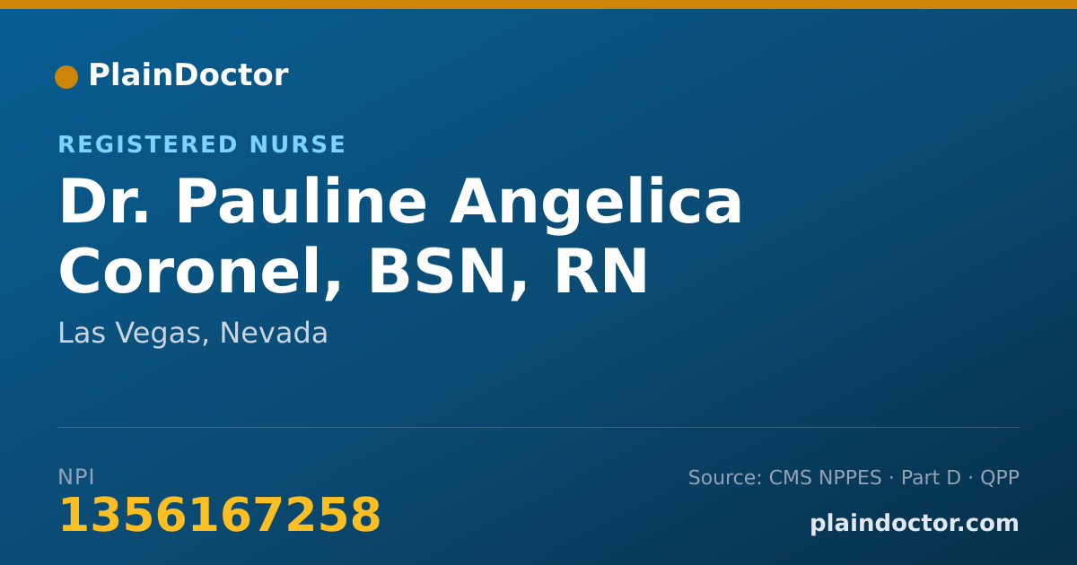 Shareable card for Pauline Angelica Coronel, BSN, RN - Registered Nurse, Las Vegas, NV