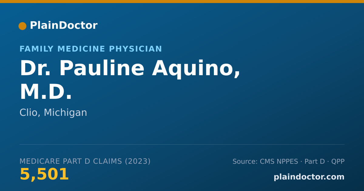 Shareable card for Pauline Aquino, M.D. - Family Medicine Physician, Clio, MI