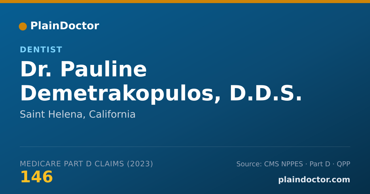 Shareable card for Pauline Demetrakopulos, D.D.S. - Dentist, Saint Helena, CA