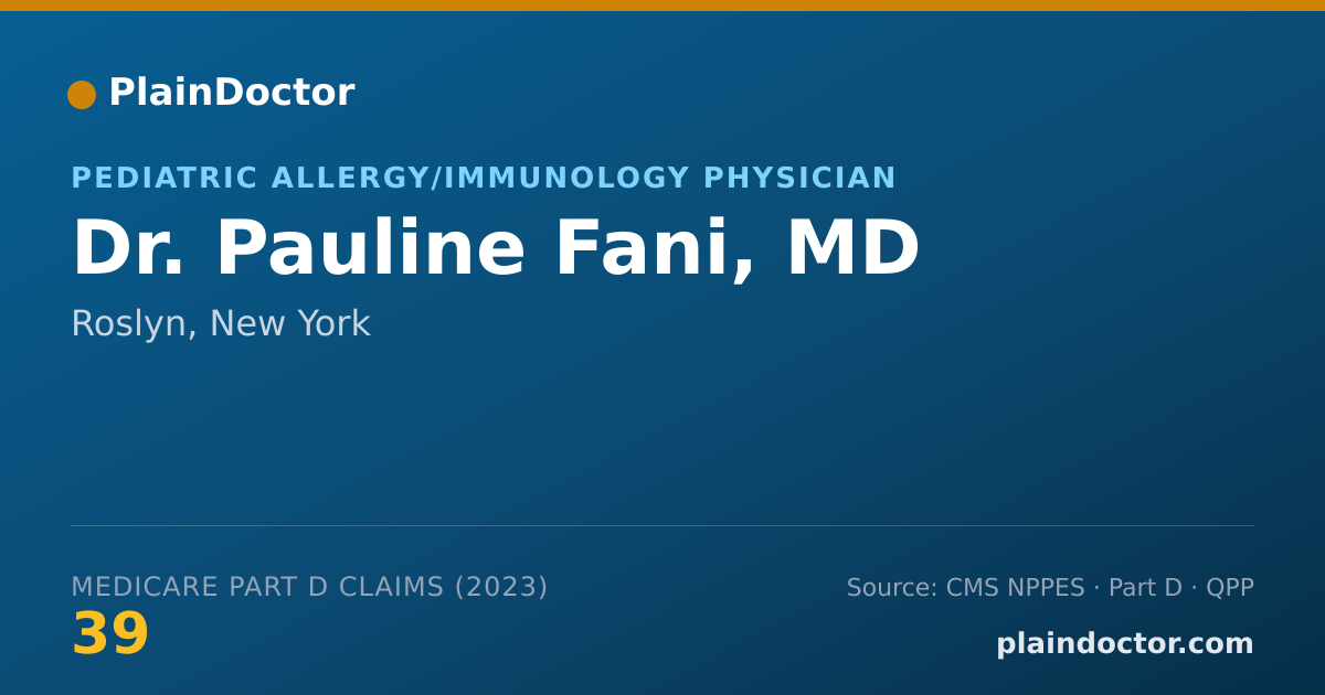 Shareable card for Pauline Fani, MD - Pediatric Allergy/Immunology Physician, Roslyn, NY
