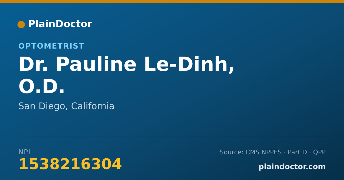Shareable card for Pauline Le-Dinh, O.D. - Optometrist, San Diego, CA