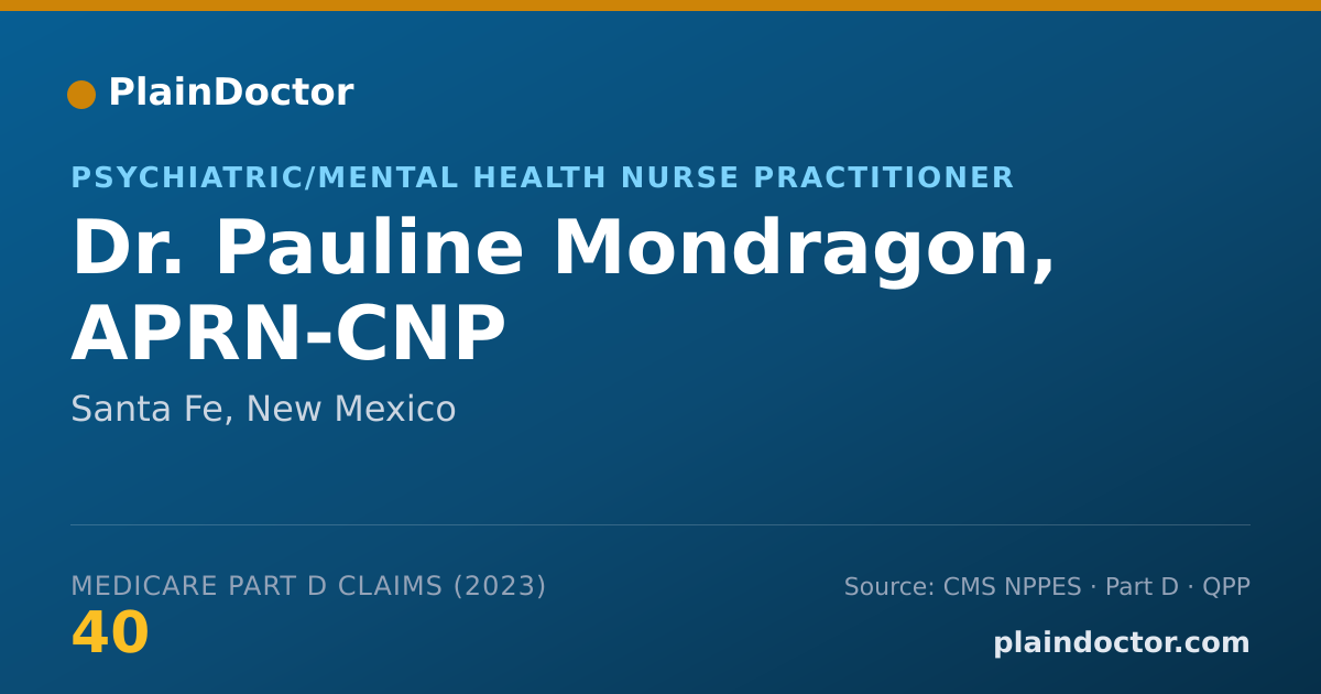 Shareable card for Pauline Mondragon, APRN-CNP - Psychiatric/Mental Health Nurse Practitioner, Santa Fe, NM
