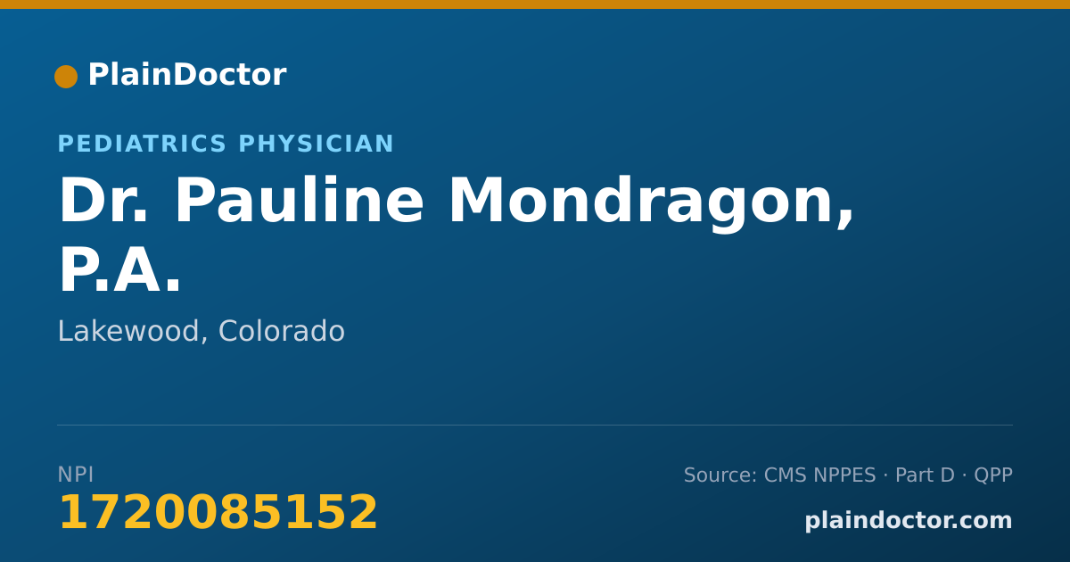 Shareable card for Pauline Mondragon, P.A. - Pediatrics Physician, Lakewood, CO