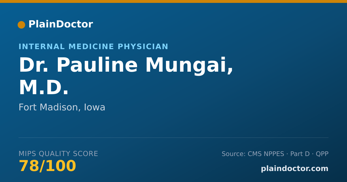 Shareable card for Pauline Mungai, M.D. - Internal Medicine Physician, Fort Madison, IA