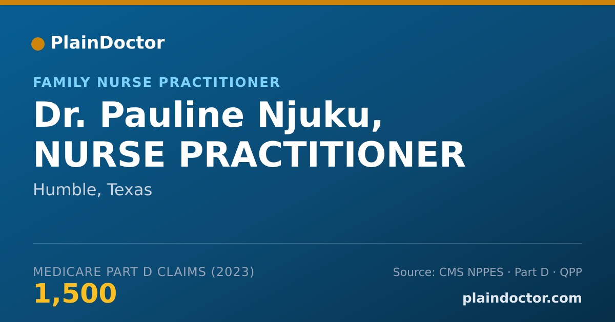 Shareable card for Pauline Njuku, NURSE PRACTITIONER - Family Nurse Practitioner, Humble, TX