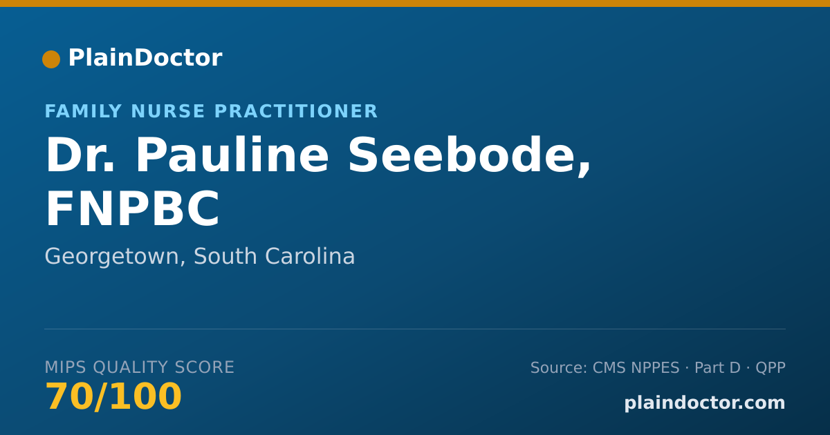 Shareable card for Pauline Seebode, FNPBC - Family Nurse Practitioner, Georgetown, SC