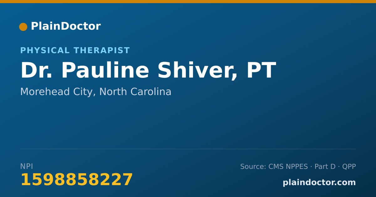 Shareable card for Pauline Shiver, PT - Physical Therapist, Morehead City, NC