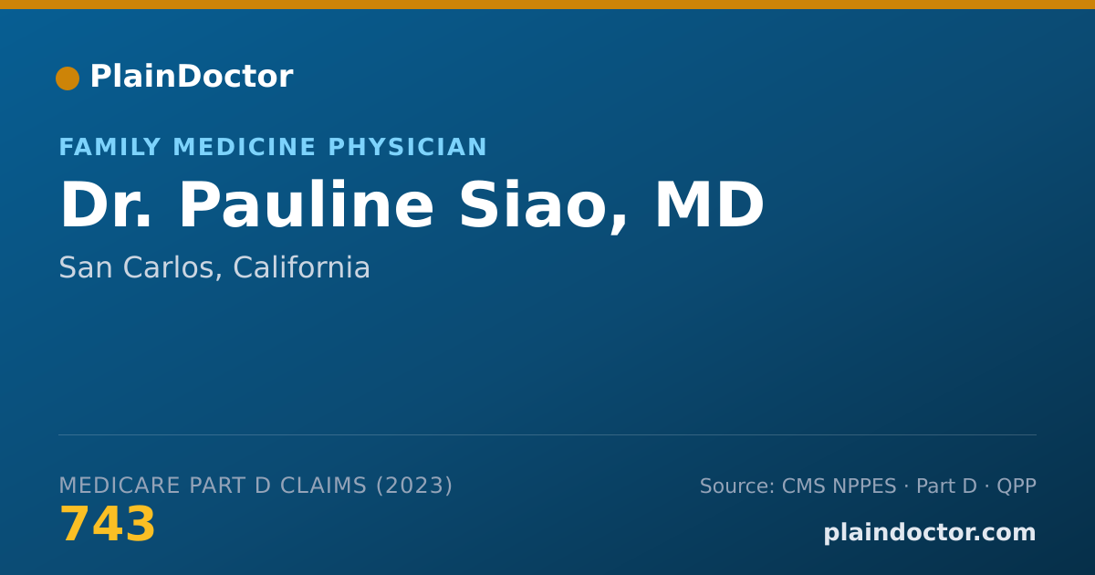 Shareable card for Pauline Siao, MD - Family Medicine Physician, San Carlos, CA
