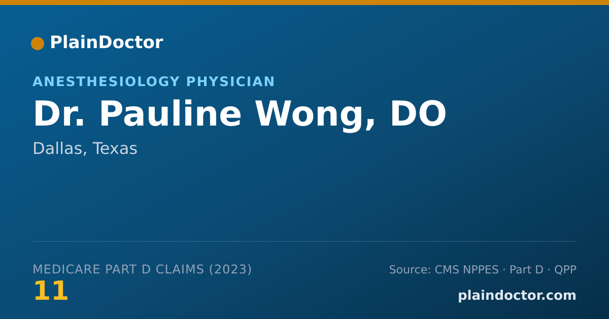 Shareable card for Pauline Wong, DO - Anesthesiology Physician, Dallas, TX