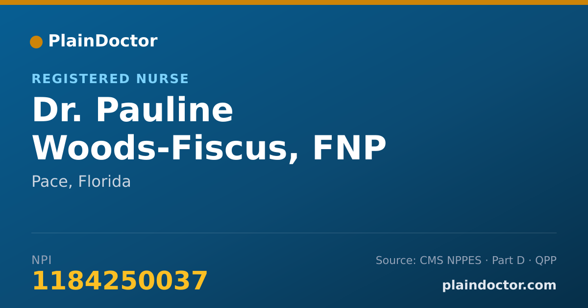 Shareable card for Pauline Woods-Fiscus, FNP - Registered Nurse, Pace, FL