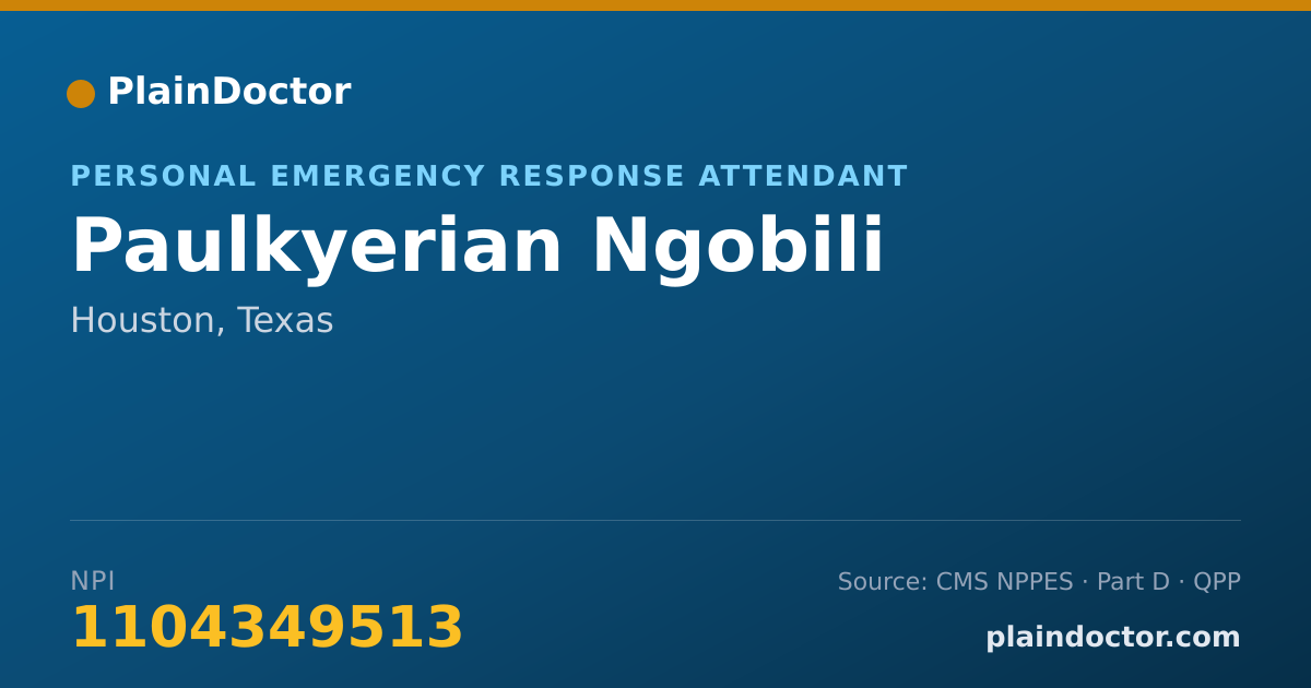 Shareable card for Paulkyerian Ngobili - Personal Emergency Response Attendant, Houston, TX