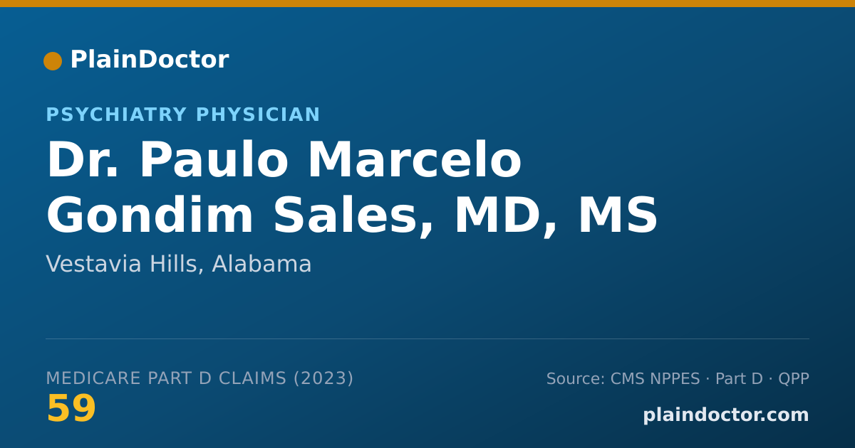 Shareable card for Paulo Marcelo Gondim Sales, MD, MS - Psychiatry Physician, Vestavia Hills, AL